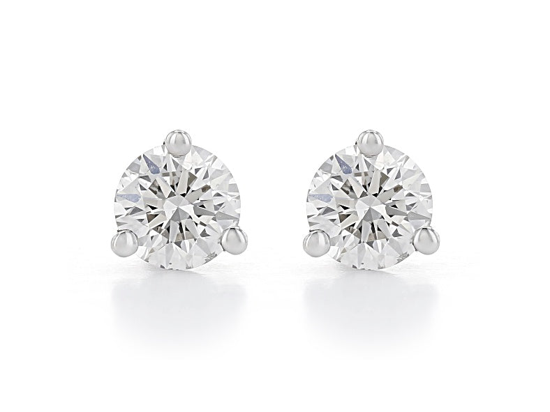 White Lab-Grown Diamond 14kt White Gold Martini Stud Earrings 0.50ctw