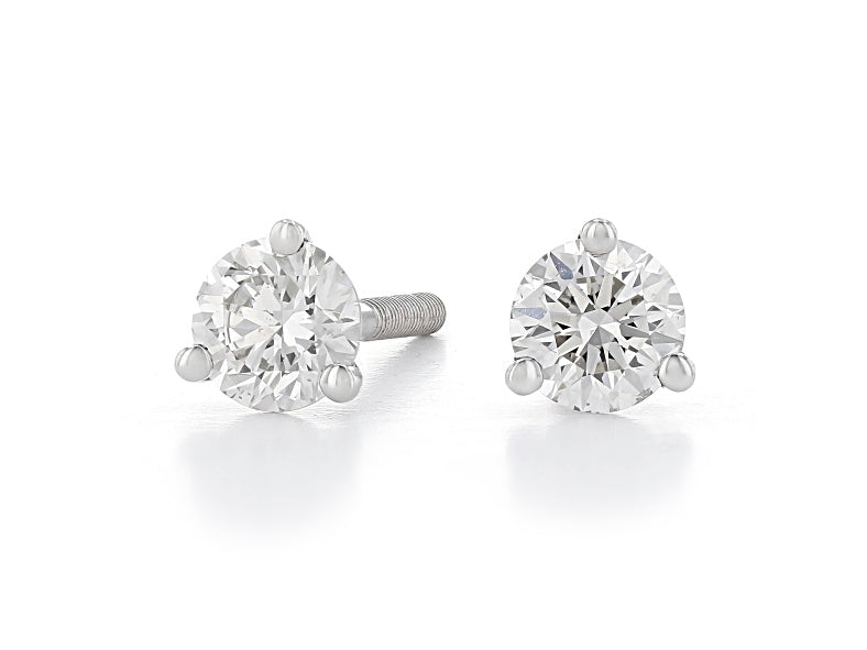 White Lab-Grown Diamond 14kt White Gold Martini Stud Earrings 0.50ctw