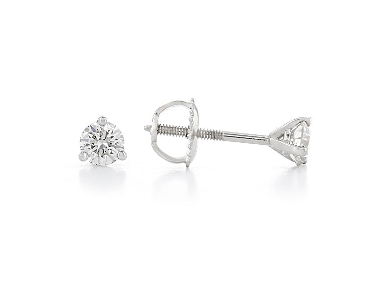 White Lab-Grown Diamond 14kt White Gold Martini Stud Earrings 0.50ctw