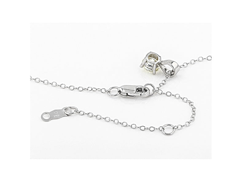 Pendentif solitaire en or blanc 14 carats avec diamants cultivés en laboratoire avec chaîne câblée 0,50 ct