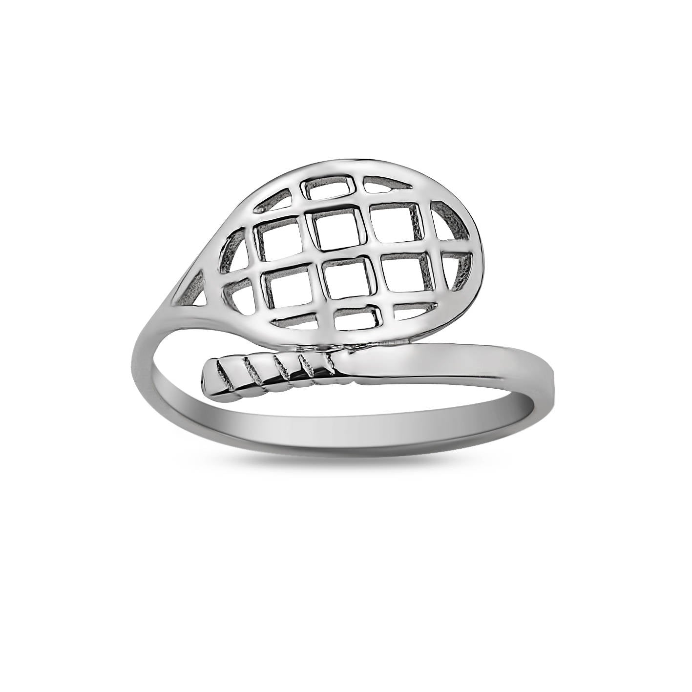 Sterling Silver Tennis Racket Ring