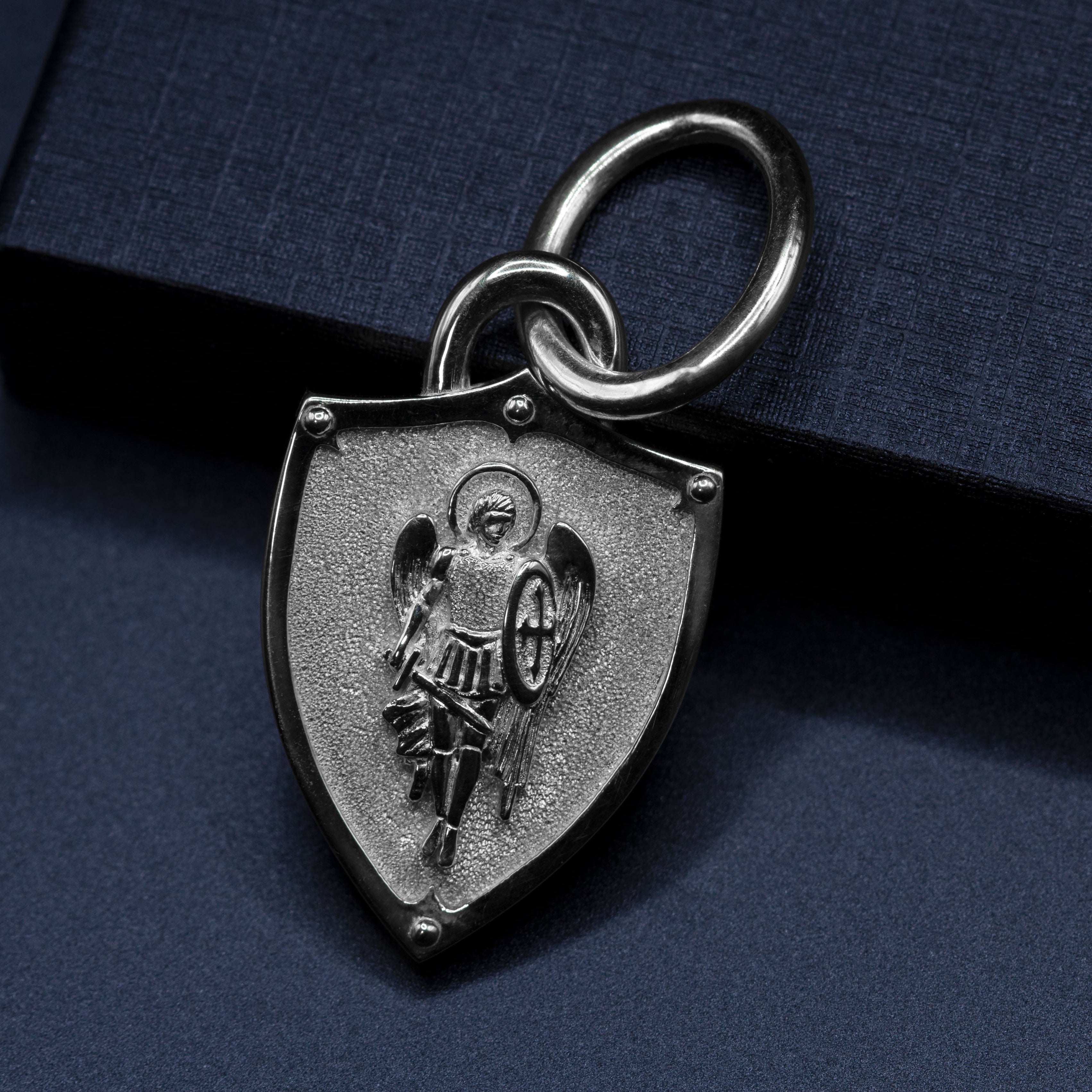 Saint michael pendant hot sale white gold